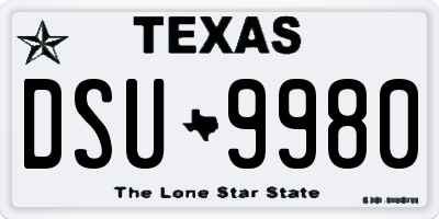 TX license plate DSU9980