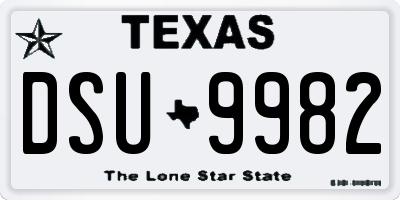 TX license plate DSU9982