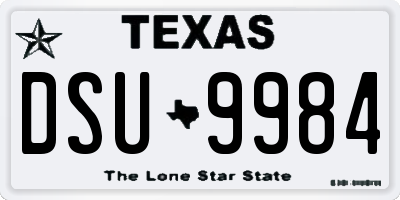 TX license plate DSU9984