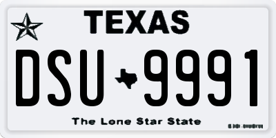 TX license plate DSU9991