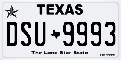 TX license plate DSU9993
