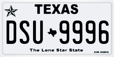 TX license plate DSU9996