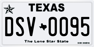 TX license plate DSV0095