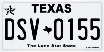 TX license plate DSV0155