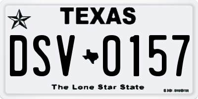 TX license plate DSV0157