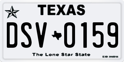 TX license plate DSV0159