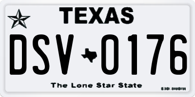 TX license plate DSV0176