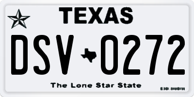 TX license plate DSV0272