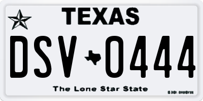 TX license plate DSV0444
