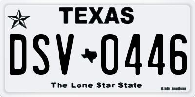 TX license plate DSV0446