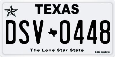 TX license plate DSV0448