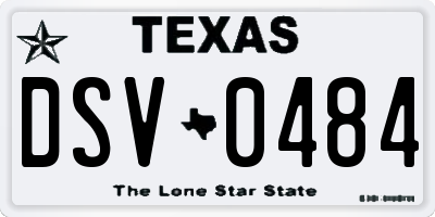 TX license plate DSV0484
