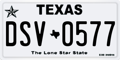 TX license plate DSV0577