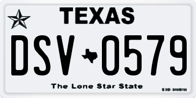 TX license plate DSV0579