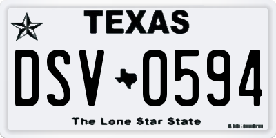 TX license plate DSV0594
