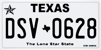 TX license plate DSV0628