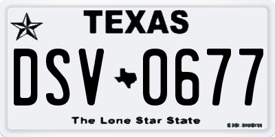 TX license plate DSV0677