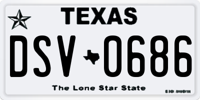 TX license plate DSV0686