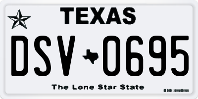 TX license plate DSV0695
