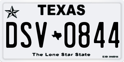 TX license plate DSV0844