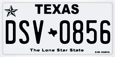 TX license plate DSV0856