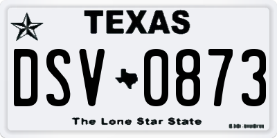 TX license plate DSV0873