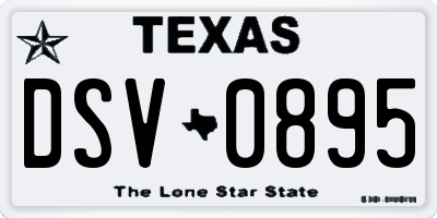 TX license plate DSV0895