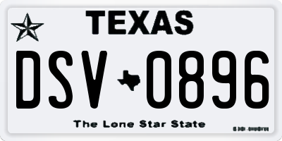 TX license plate DSV0896