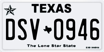 TX license plate DSV0946
