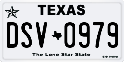 TX license plate DSV0979