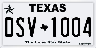 TX license plate DSV1004