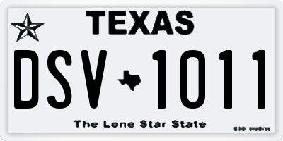 TX license plate DSV1011