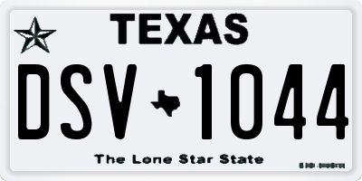 TX license plate DSV1044
