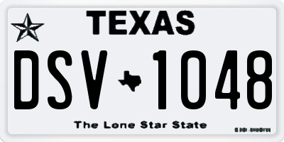 TX license plate DSV1048