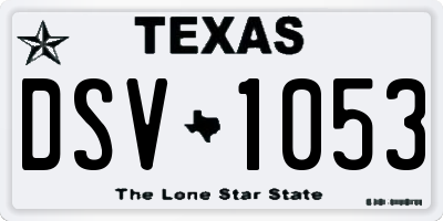 TX license plate DSV1053