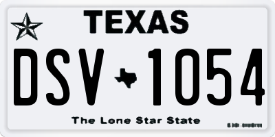 TX license plate DSV1054