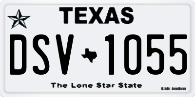 TX license plate DSV1055