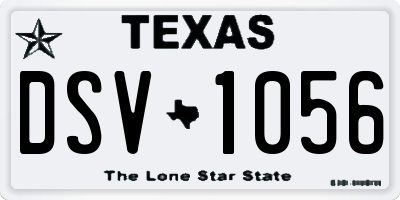 TX license plate DSV1056