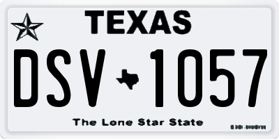 TX license plate DSV1057