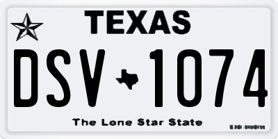 TX license plate DSV1074