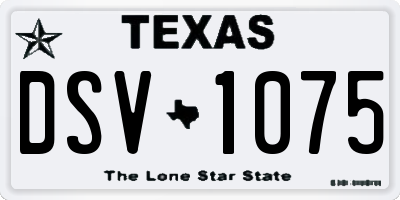 TX license plate DSV1075