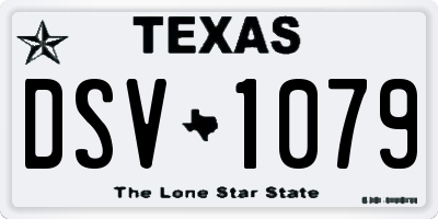 TX license plate DSV1079