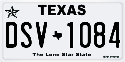 TX license plate DSV1084