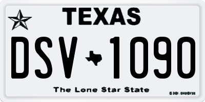 TX license plate DSV1090