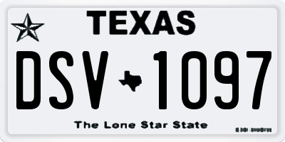TX license plate DSV1097