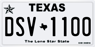 TX license plate DSV1100