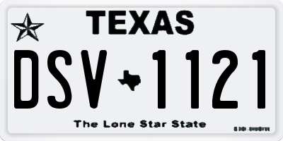 TX license plate DSV1121
