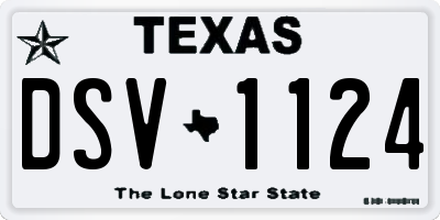 TX license plate DSV1124