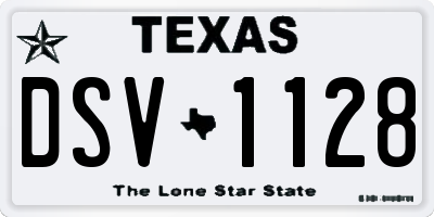 TX license plate DSV1128