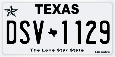 TX license plate DSV1129